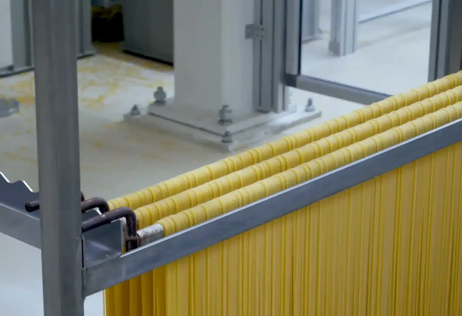 Pasta drying in a traditional Italian factory