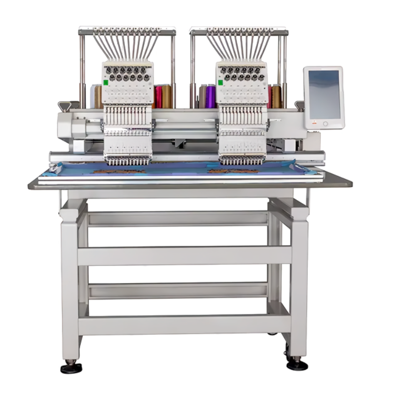 Multi-head commercial embroidery machine