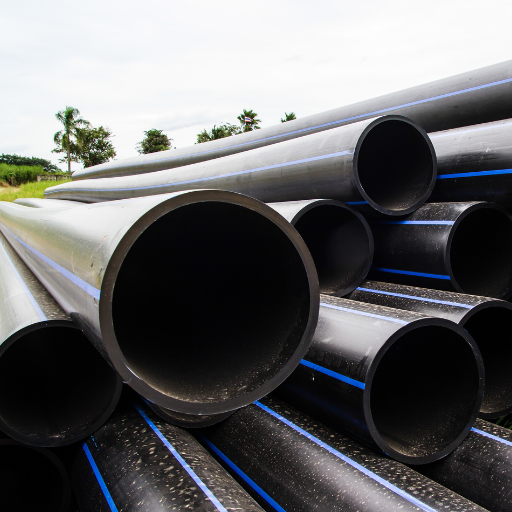 What sizes and fittings are available for HDPE pipes